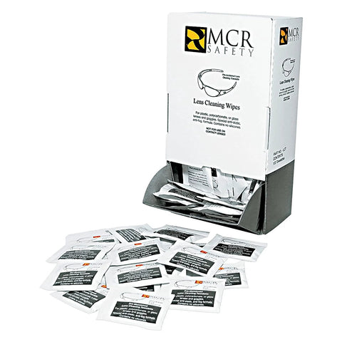 Premoistened Lens Cleaning Towelettes Anti Fog Anti Static Box Of 100 with individually wrapped wipes and box dispenser