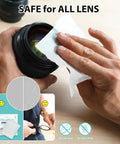 Pre-Moistened Lens Wipes For Eyeglasses Individually Wrapped Streak Free used on camera lens