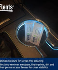 Flents Lens Wipe N Clear Basic lens wipe packets (2) in car console cup holder