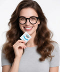 Person holding a lens wipe from the Lens Wipes And Microfiber Cloths Value Kit For Eyeglasses And Screens