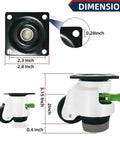 Dimensions of Four Pack Leveling Casters With Ratchet Handle, Heavy Duty Adjustable Wheel Sets, Total Capacity 2200 Lbs