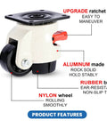 ✝️ Leveling Casters Heavy Duty with Upgraded Ratchet Handle Design, 360 Degree Swivel Castor Wheels, Adjustable Casters with Feet