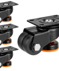 Leveling Casters Set Of 4 Heavy Duty Retractable Wheels Low Profile 80F Swivel Workbench Castors 4200 Lbs Industrial Leveling Machine