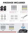 Package of Leveling Casters Set Of 4 For Workbenches, Heavy Duty Stem Caster Wheels With T Nuts, including accessories