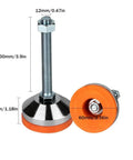 Heavy Duty Leveling Feet For Workbench And Machinery With 2.36 Inch Base And M12 Thread Adjustable Leg Levelers 1300 Pound Capacity