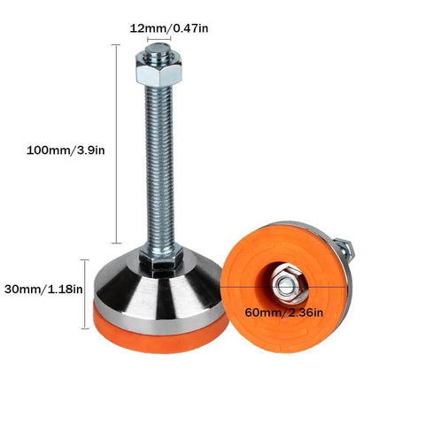 Heavy Duty Leveling Feet For Workbench And Machinery With 2.36 Inch Base And M12 Thread Adjustable Leg Levelers 1300 Pound Capacity