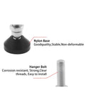 Four heavy duty screw on leveling feet with M8 threads provide precise height adjustment, anti skid rubber swivel base details