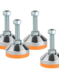 Beefy Heavy Duty Leveling Feet Set For Workbench Machine And Cabinet Use With 2.36 Inch Base Diameter M12 Thread 1300 Lb Per Foot 5200 Lb Total Load