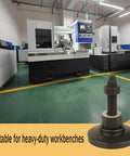 Beefy Heavy Duty Adjustable Leveling Feet for workbenches, visible M16 thread, three point nine four inch base, ideal for industrial use.