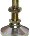 Leveling Pad And Stud Assembly With Swivel Ball 5/8-11 Thread Yellow Zinc front view