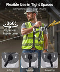 Worker using Manual Lever Chain Hoist Quarter Ton 550Lb Capacity With 5 Ft Lift G80 Chain Dual Pawl Brake, 360 Rotating Hooks