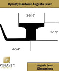 AUG-00-26D Grade 2 Commercial Duty Office Door Keyed Lever Lockset dimensions; side view with measurements.