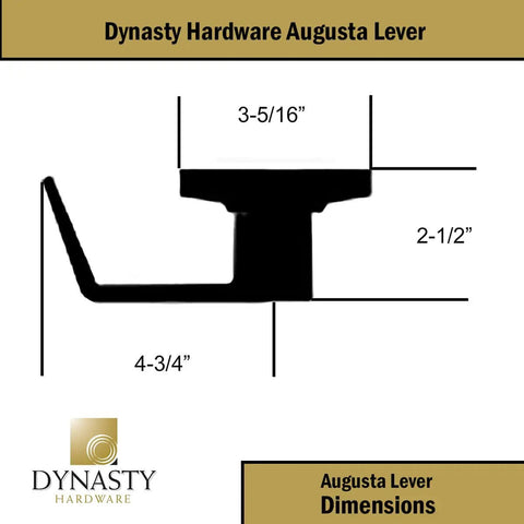 AUG-00-26D Grade 2 Commercial Duty Office Door Keyed Lever Lockset dimensions; side view with measurements.
