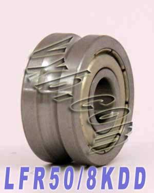 LFR50/8KDD 8mm ID x 6mm U Groove Track Roller Bearing Track Bearings - VXB Ball Bearings