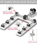 Illustration of lift table setup with PGFUN L-Shaped Right Angle Bevel Gearbox 1.5 Module 20 Teeth 90 Degree Drive For DIY CNC.