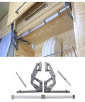 Cabinet Door Hinges, Lift Up Mechanism Support Vertical Swing Lifting Stay Strut Hydraullic Cylinder installed and disassembled view