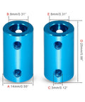 2 Pack 8mm Shaft Coupler Set For Stepper Motors Aluminum Alloy Bore Rigid And Flexible Shaft Couplings In Light Blue