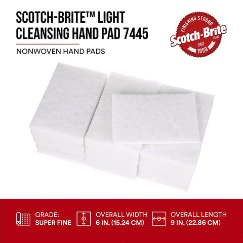 Stack of Light Cleansing Hand Pad 6x9 Mild Abrasive For Metal Vinyl Porcelain Pack Of 20