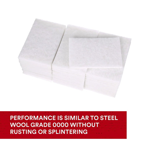 Stack of Light Cleansing Hand Pad 6x9 Mild Abrasive For Metal Vinyl Porcelain Pack Of 20 on white background