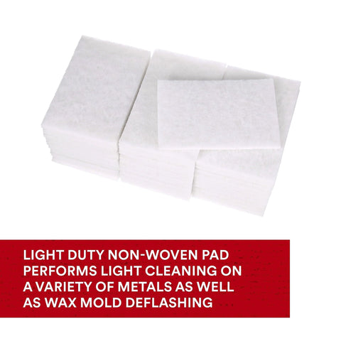 Stack of Light Cleansing Hand Pad 6x9 Mild Abrasive for Metal Vinyl Porcelain Pack of 20, showing nonwoven texture