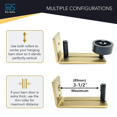 Metal Gold Barn Door Floor Guide Hardware With Light Gold Finish Flexible 8 Assembly Options Adjustable Sliding Roller Track