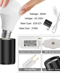 Two Sets Outdoor Christmas Blow Mold Light Kit Replacements With Five Foot Cord And Switch E27 E26 Socket