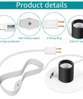Product details of Replacement Blow Molded Light Wire Kit 4.9 Feet 120V With Switch And Plug For E26/E27 Bulbs, includes 2-prong plug.