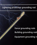 Portable Ground Rod With Ground Wire Lug Half Inch Diameter And 18 Inch Length Oval Eye Design set against a lightning background