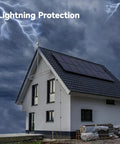 House with solar panels using 8 Foot Copper Bonded Ground Rod Kit With Five Eighths Inch Diameter And Bronze Clamp for lightning protection