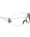 Lightweight Anti Fog Safety Glasses With Wraparound Coverage ANSI Z87 Clear Lens, side view of transparent polycarbonate design