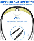 Lightweight design of 12 Pack ANSI Z87.1 Safety Glasses For Men Women Youth With Anti Scratch Lenses shown with flexible arms.