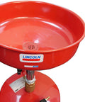 Lincoln 3601 Pneumatic 18 Gallon Pressurized Fluid Drain and Evacuation Tank with 14" Bowl, Steel Construction, Red