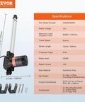 Linear Actuator 12V, 12 Inch Heavy Duty 1320lbs/6000N Linear Actuator with specifications sheet and mounting bracket