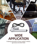 Image showing wide applications for a Linear Actuator 12V with Controller 6" 3000N/660lbs Stroke Electric Actuator in various settings.