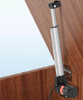 Linear Actuator 12V, 12 Inch Heavy Duty 1320lbs/6000N Linear Actuator installed on wooden door with metal bracket.