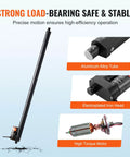 Linear Actuator 12V, 20 Inch High Speed 0.55"/s with aluminum alloy tube, electroplated iron head, and high torque motor.