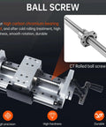 Linear stage actuator mbx80 manual linear slide table with black digital scale, featuring C7 rolled ballscrew for CNC xyz axis