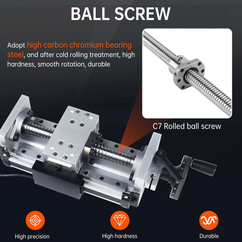 Linear stage actuator mbx80 manual linear slide table with black digital scale, featuring C7 rolled ballscrew for CNC xyz axis
