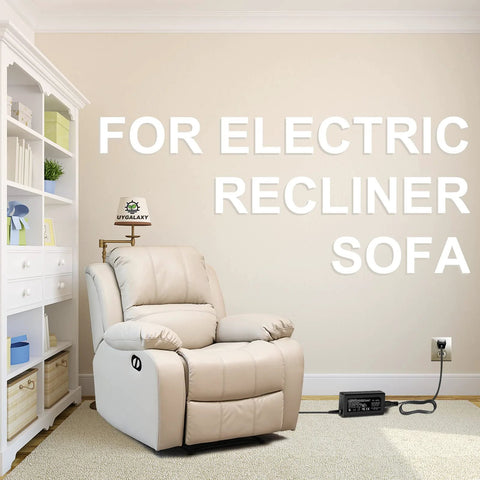 Plug And Play 12V Linear Actuator Controller Kit with recliner in living room setting, ideal for electric sofas.