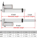 heavy duty DC linear actuator 12V with 2 inch stroke and diagram