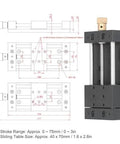 Linear Actuator Manual Sliding Table Stage Kit for 3D Printer CNC Router Aluminum Alloy Rail Guide High Precision Motion Axis