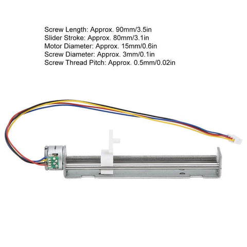 Linear Actuator 2‑Phase 4‑Wire Linear Stepper Motor Screw Slide Table with wires, 3.1in stroke, for DIY Engraving Machine