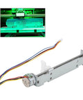 Linear Actuator 2‑Phase 4‑Wire Linear Stepper Motor Screw Slide Table, stainless steel with multi-color wires, for DIY engraving machine.