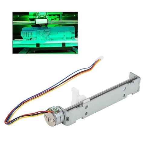 Linear Actuator 2‑Phase 4‑Wire Linear Stepper Motor Screw Slide Table, stainless steel with multi-color wires, for DIY engraving machine.