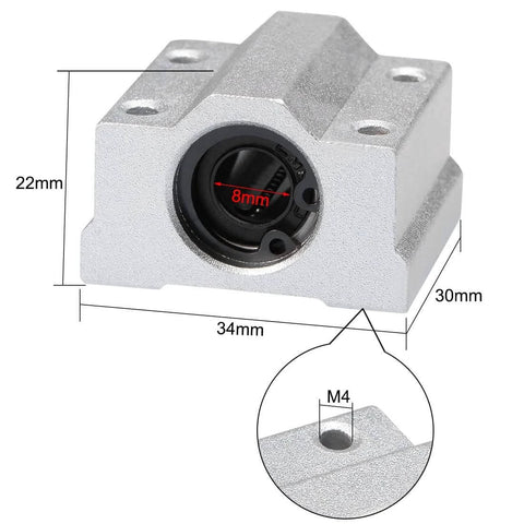 SCS8UU linear ball bearing slide block units, 8mm bore dia, CNC alignment