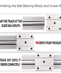 Step-by-step assembly of 12mm Linear Bearing Block Set For SBR12 Rail, Pro Grade 2 Pack Open Slide Blocks For CNC Routers.