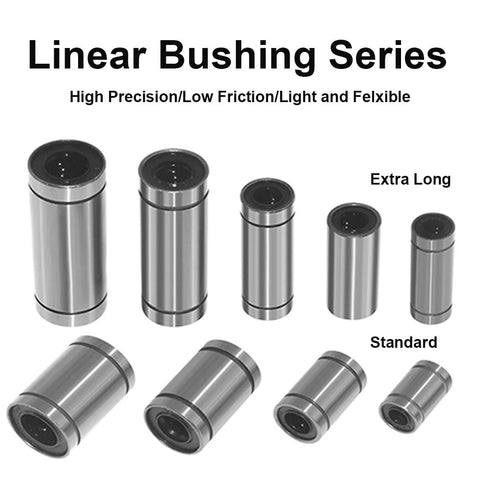 Various sizes of nickel-plated linear bearings from the Four Millimeter Linear Bearing With Double Sealed LM4UU For CNC Machines And 3D Printers Twelve Pack.