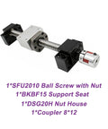 Ball Screw, Linear Guide Ball Screw 20mm Ball Screw SFU2010 Kit 550-1500mm C7 with Nut BKBF15 DSG20H Coupler 1500mm