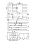 Technical diagram of Linear Guide Coupling Sliding Table Ballscrew SFU1204 with dimensions for CNC motion, 2-pack replacement design