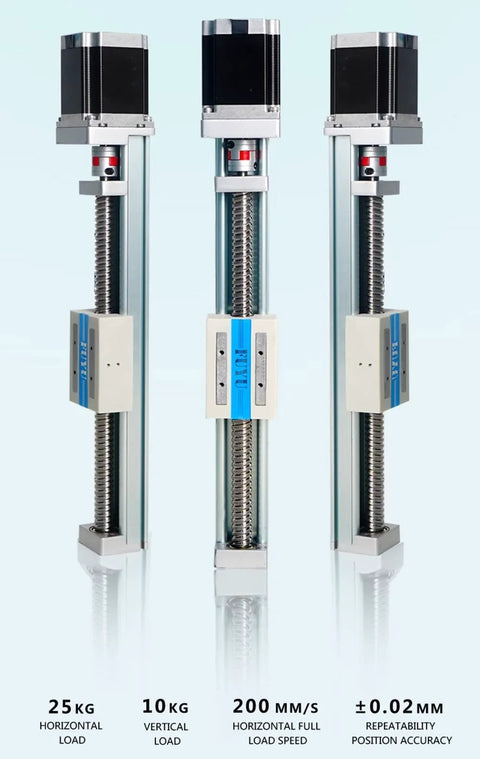 FSK40J Linear Guide Module With Ball Screw Drive For CNC Linear Stage Nema 23 Stepper Motor 500mm Stroke Front View